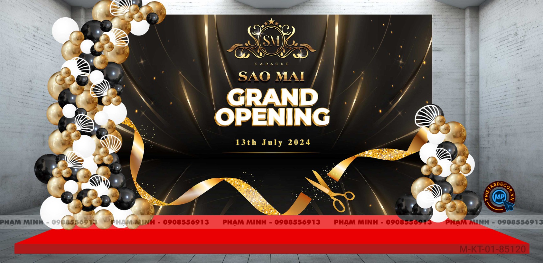 File thiết kế background khai trương Karaoke tone đen vàng luxury