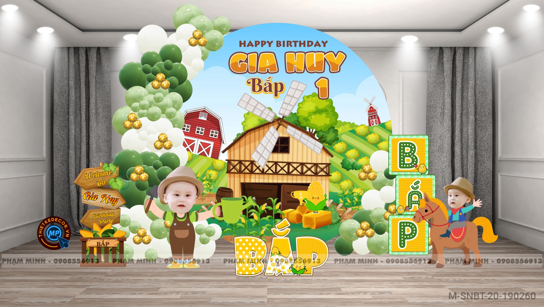 File sinh nhật bé trai chủ đề trái Bắp cute đáng yêu.