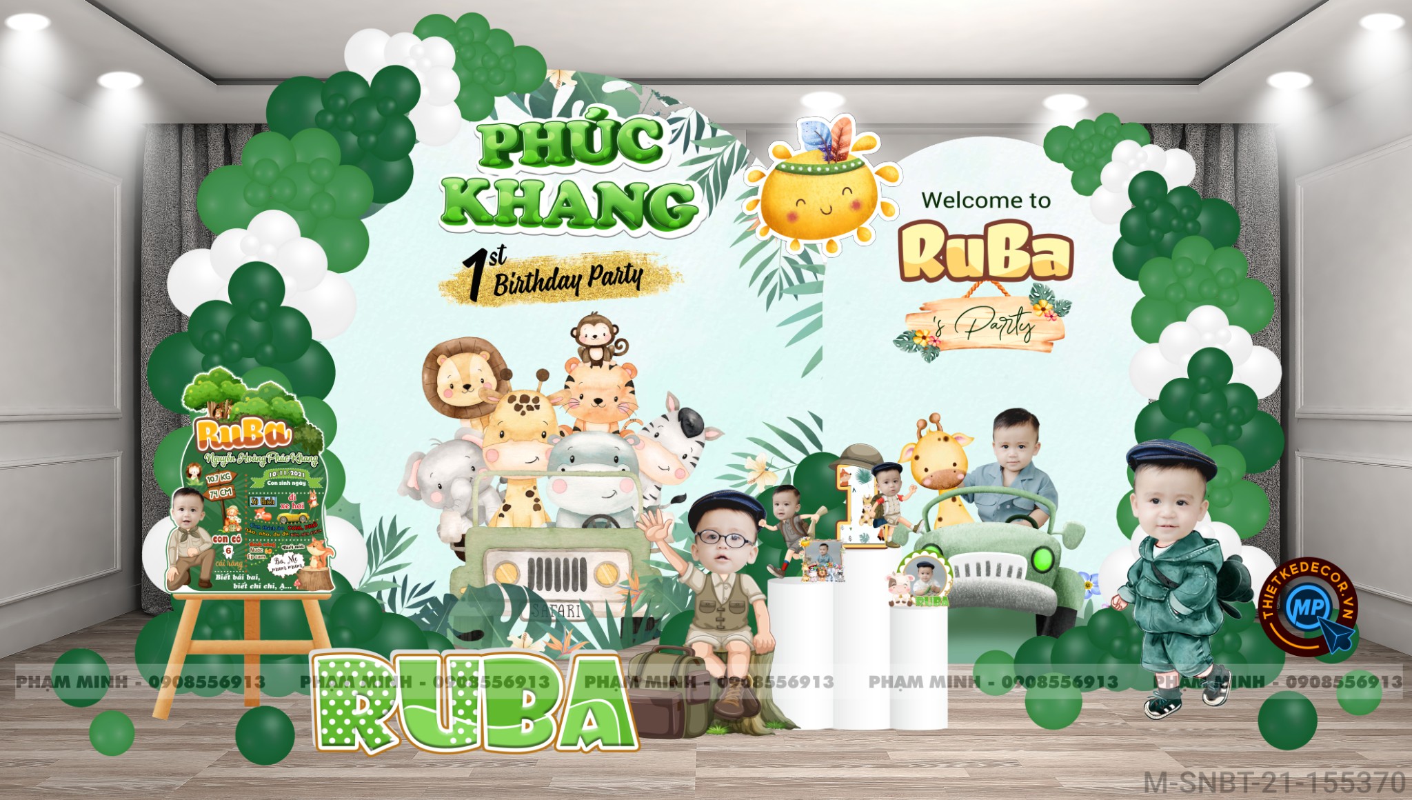 Sinh nhật bé trai chủ đề Safari- Khu rừng và động vật