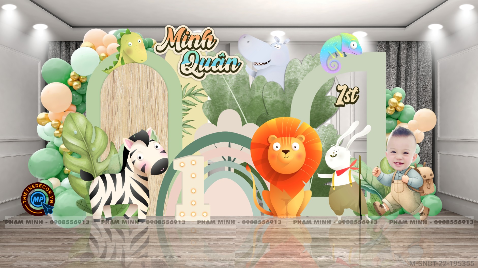 Sinh nhật bé trai chủ đề Safari - Sở thú, Khu rừng và động vật