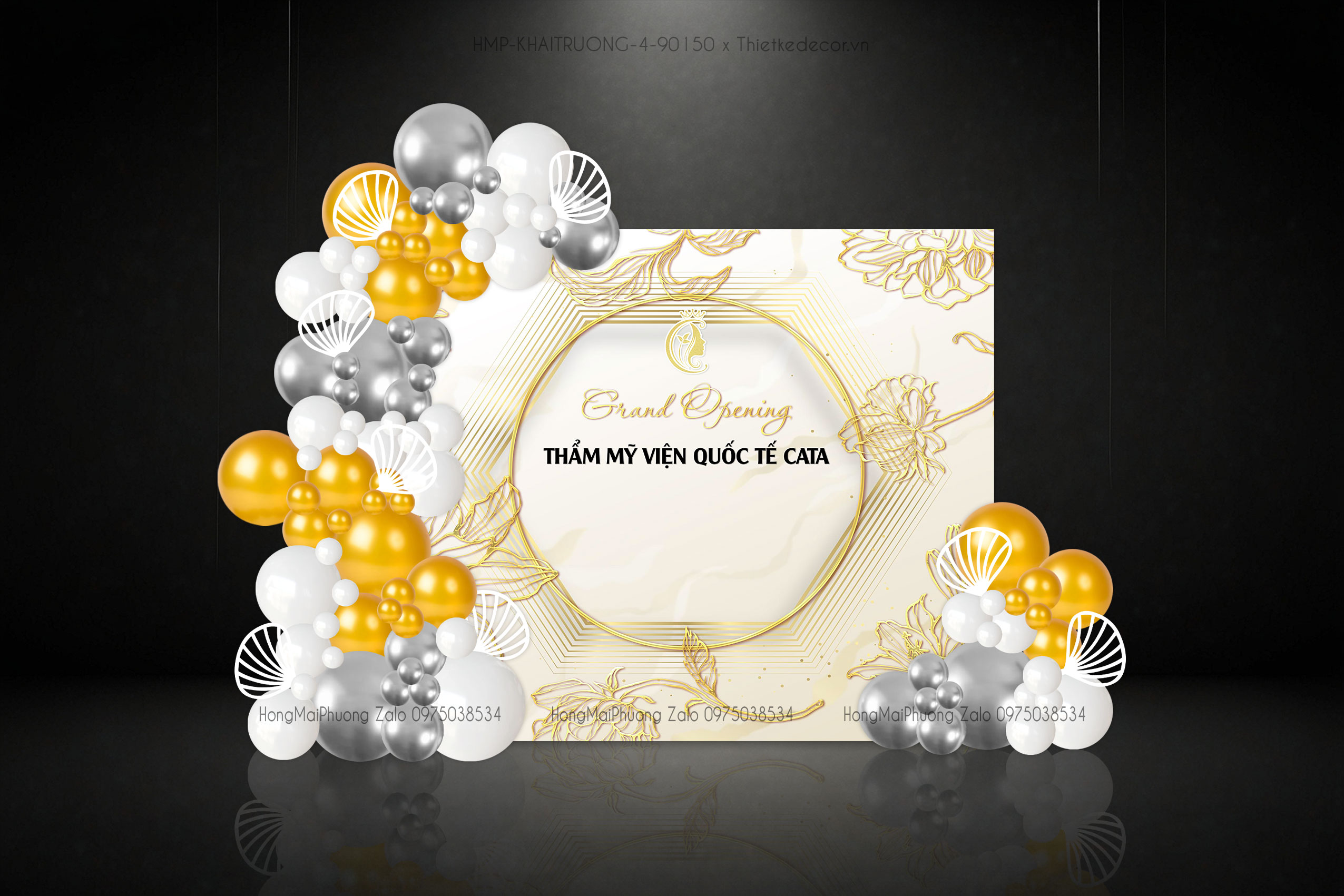 Khai trương tone vàng gold luxury thẩm mỹ viện