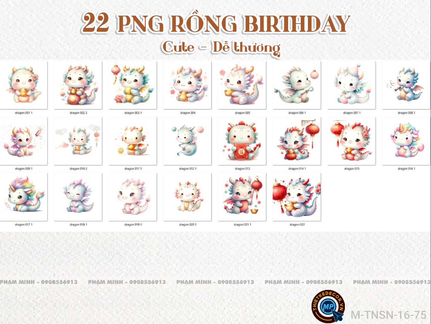 31 PNG Rồng Birthday cute dễ thương đáng yêu thiết kế sinh nhật bé 1 tuổi.