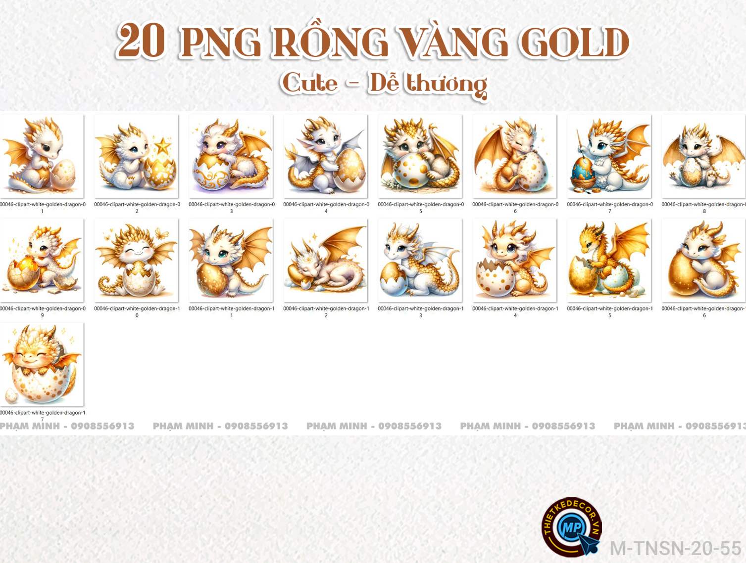 20 PNG Rồng vàng gold lấp lánh cute dễ thương đáng yêu 300ppi