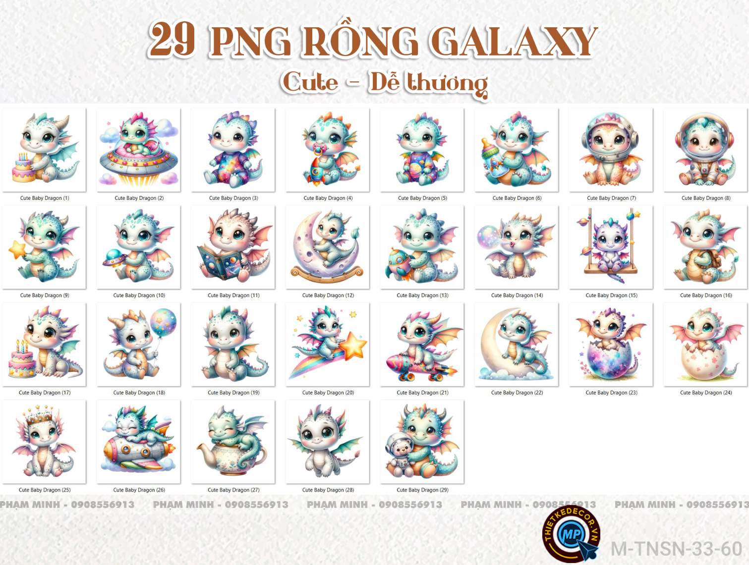 29 PNG Rồng galaxy cute dễ thương đáng yêu tách nền 300ppi