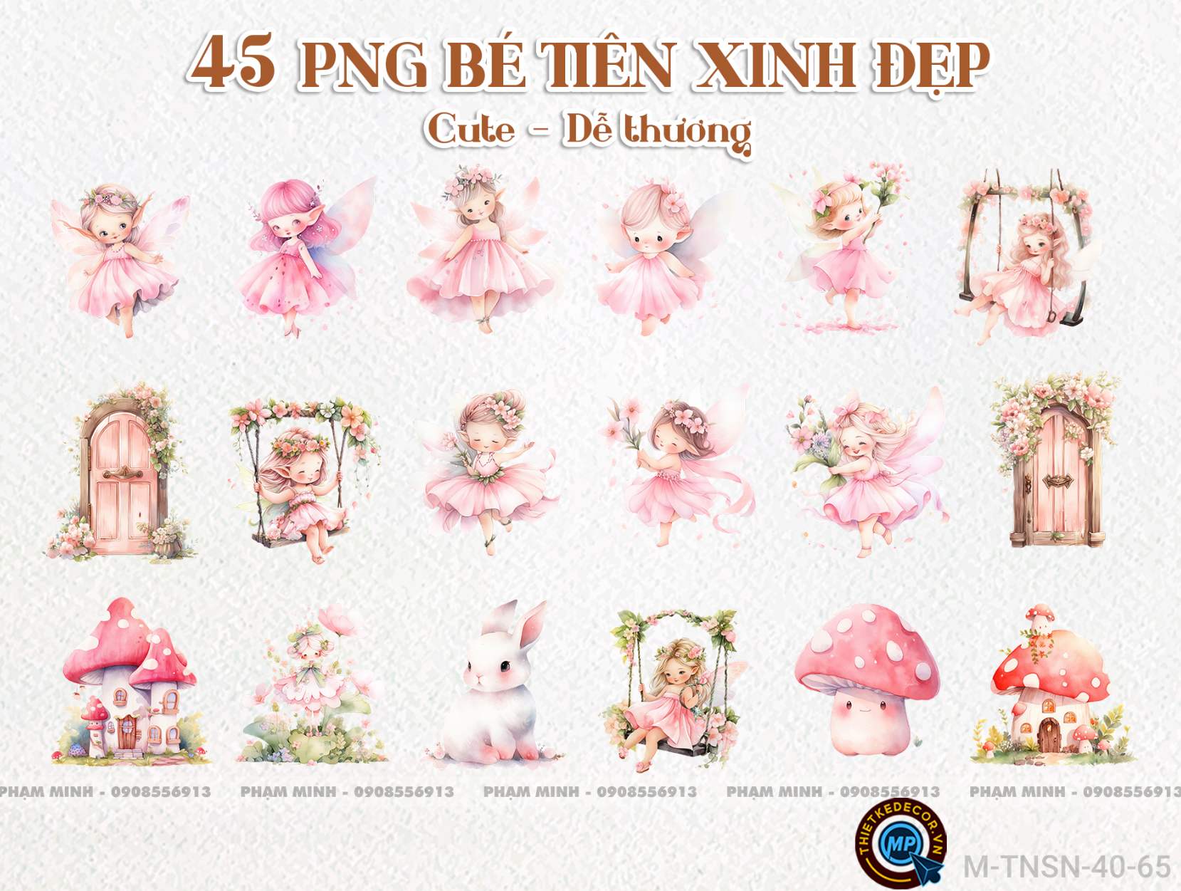45 PNG Bé tiên xinh đẹp dễ thương đáng yêu tách nền 300ppi nét căng