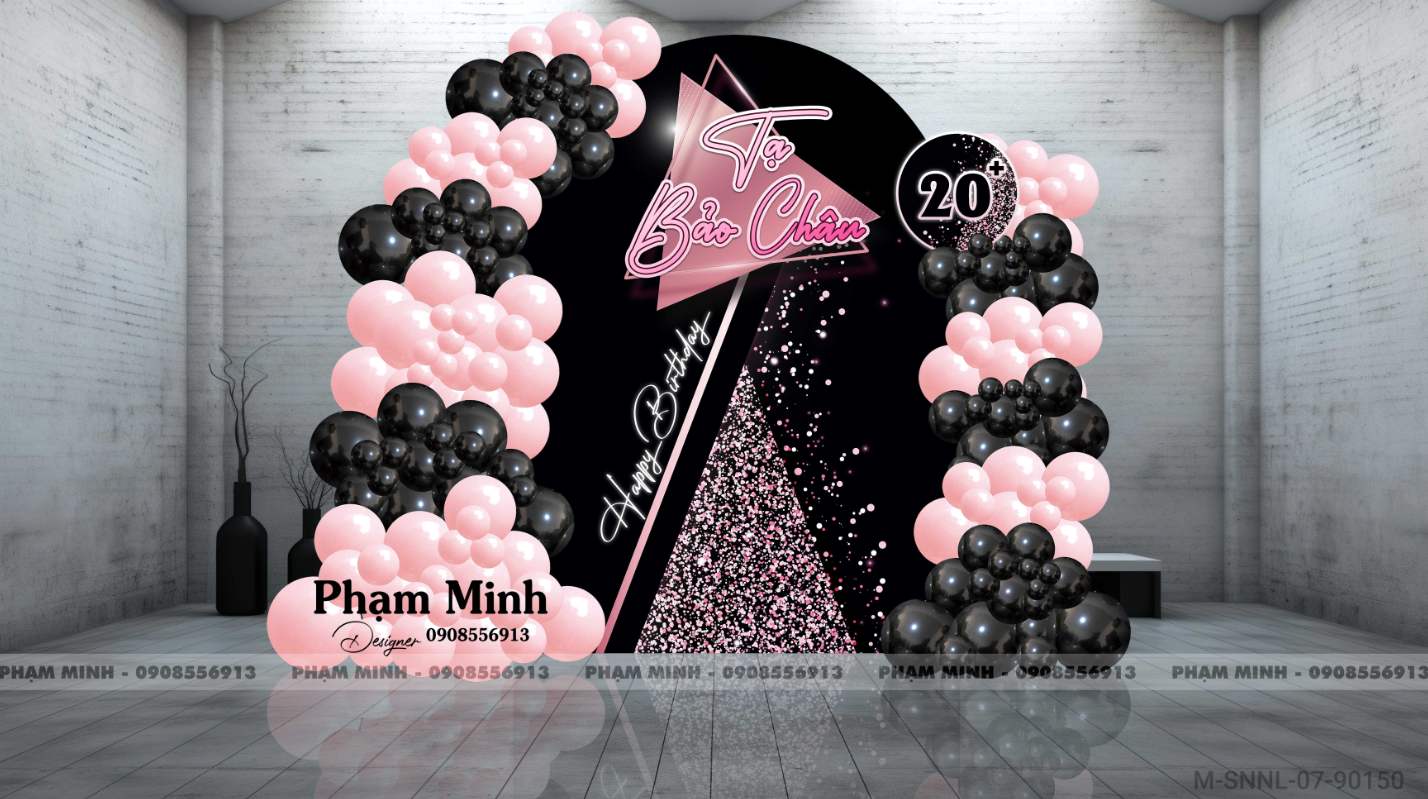 File thiết kế sinh nhật cho Cô gái / Sếp sang trọng đẳng cấp Black Pink.