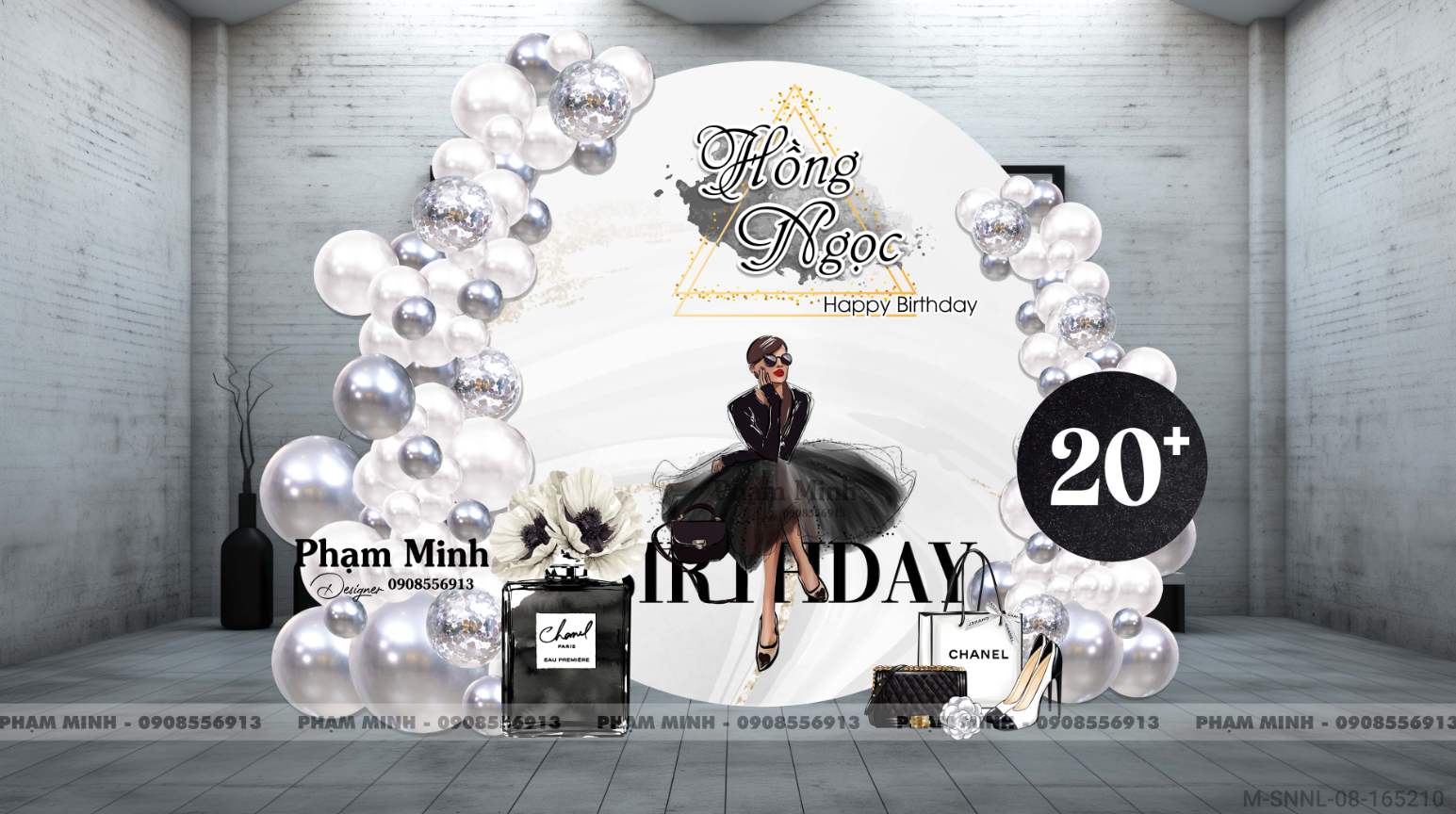 File thiết kế sinh nhật cho Cô gái / Sếp sang trọng đẳng cấp.