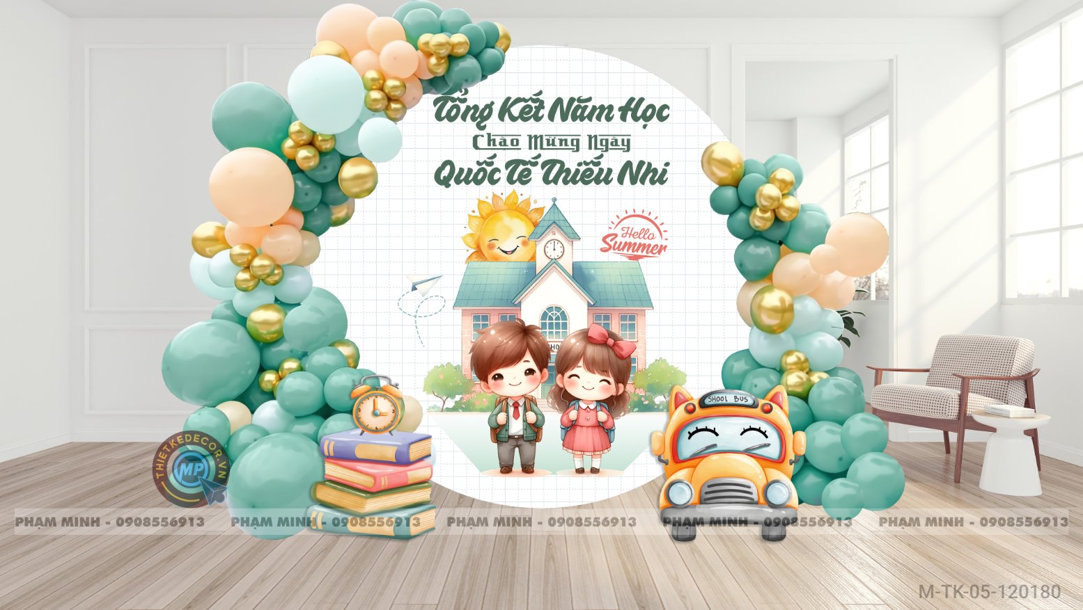 File thiết kế Tổng kết năm học và Chào mừng Quốc tế thiếu nhi 1/6 dễ thương đáng yêu.