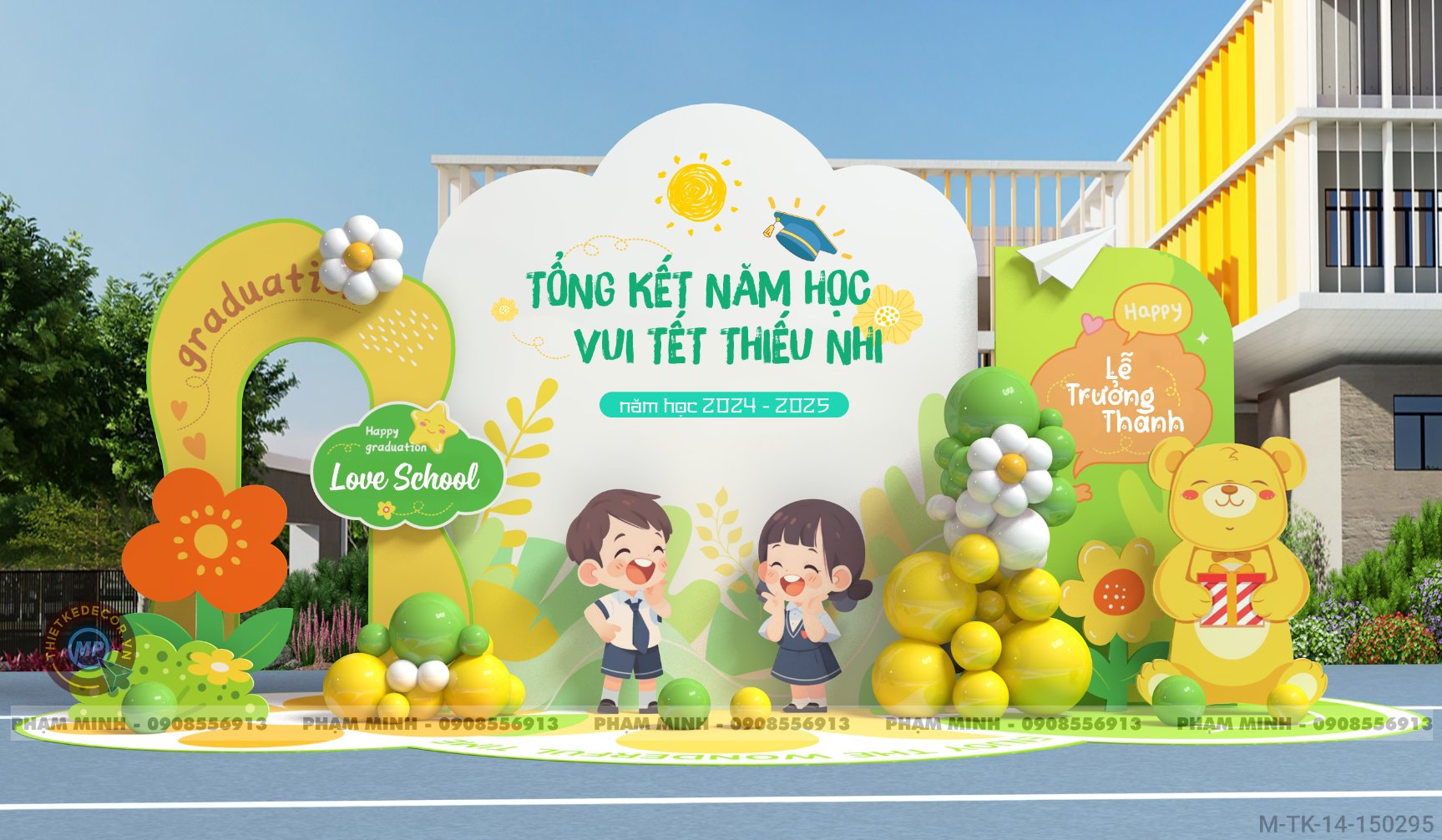 File thiết kế Tổng kết năm học và Chào mừng Quốc tế thiếu nhi 1/6 dễ thương đáng yêu.