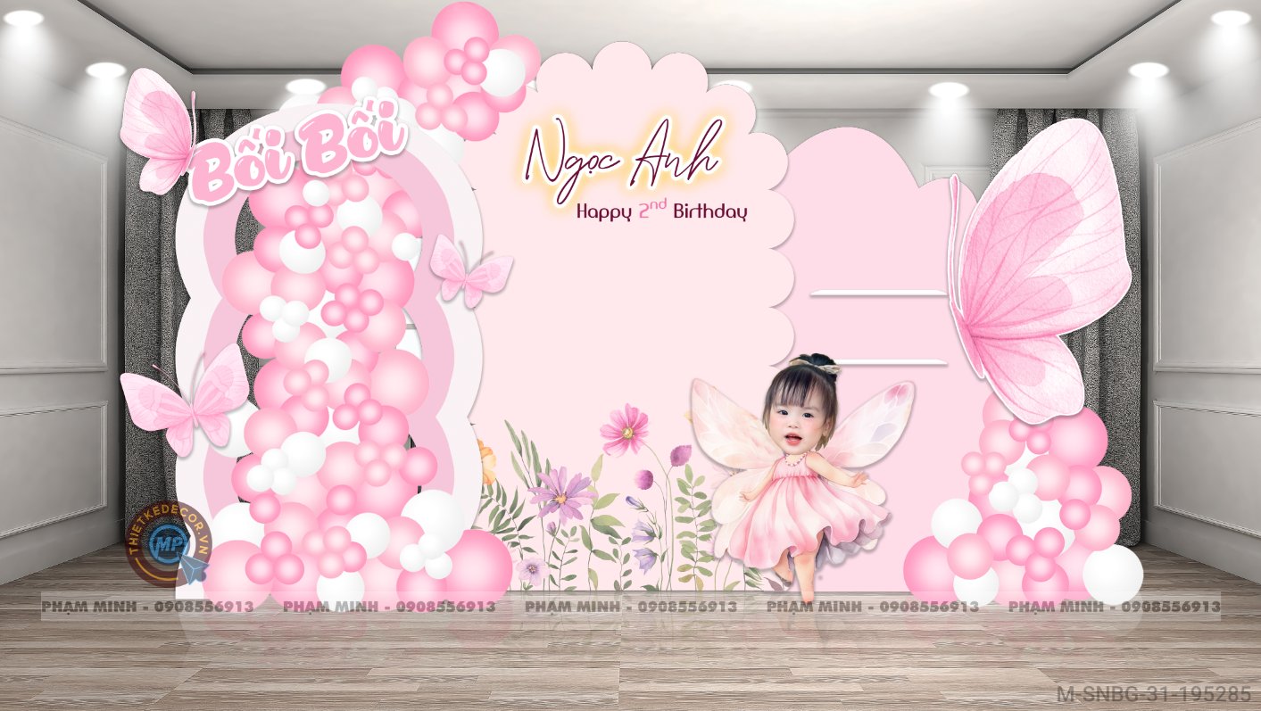 File thiết kế sinh nhật bé gái chủ đề công chúa tone hồng dễ thương đáng yêu cute sang trọng.