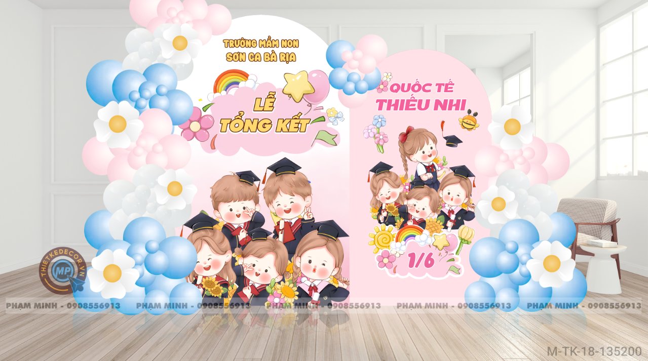 File thiết kế Tổng kết năm học và Chào mừng Quốc tế thiếu nhi 1/6 dễ thương đáng yêu.