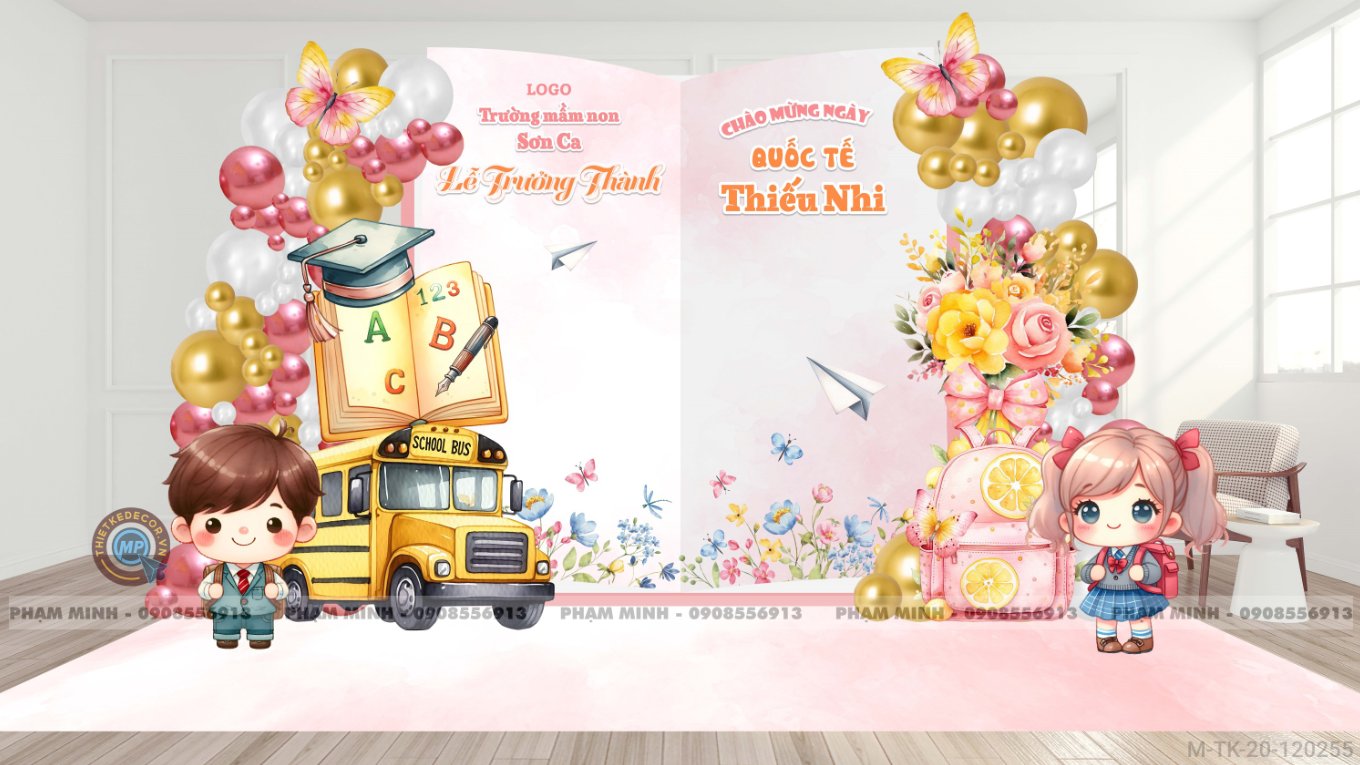 File thiết kế Tổng kết năm học và Chào mừng Quốc tế thiếu nhi 1/6 dễ thương đáng yêu.