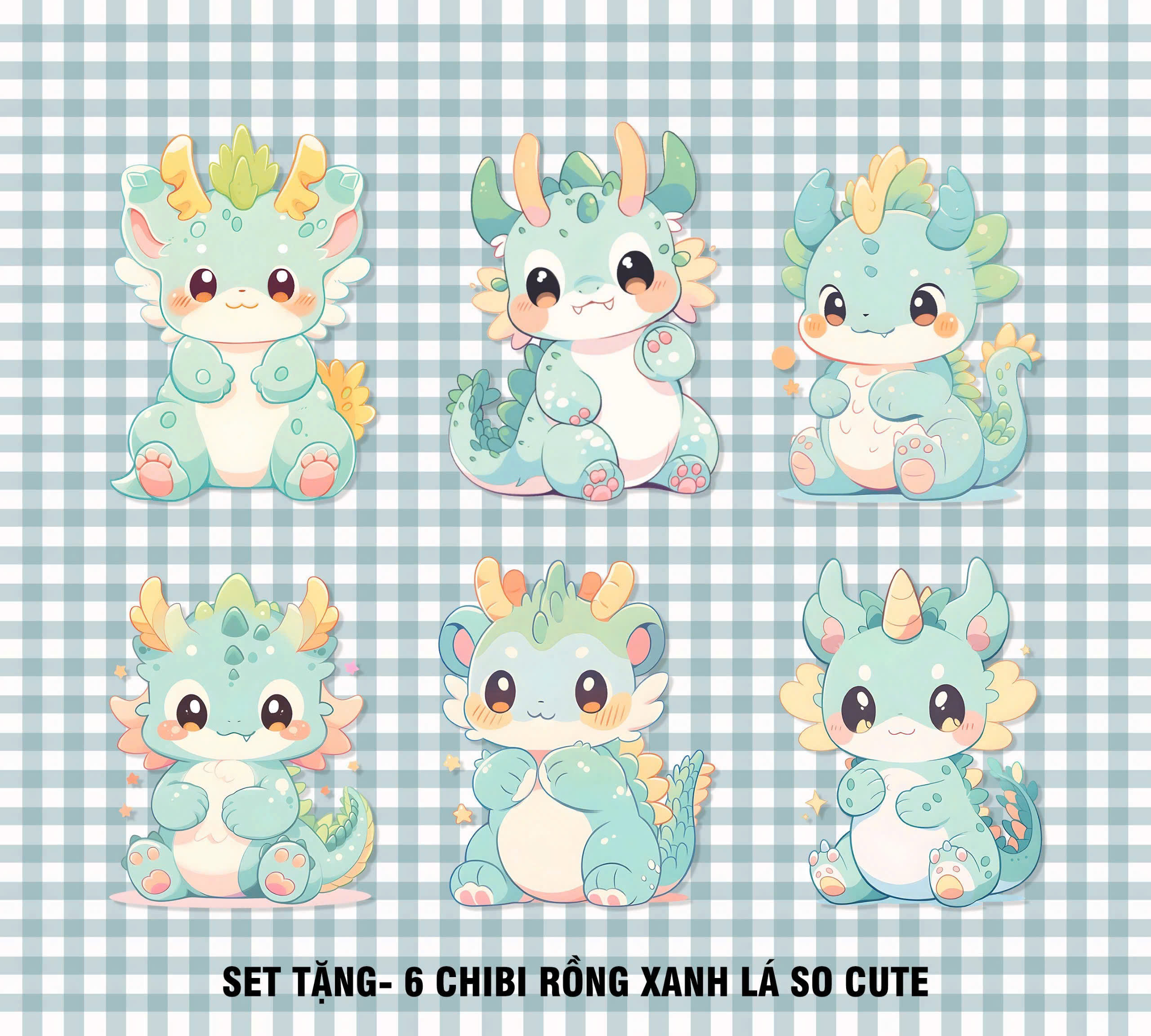 Tặng 6 chibi rồng xanh lá