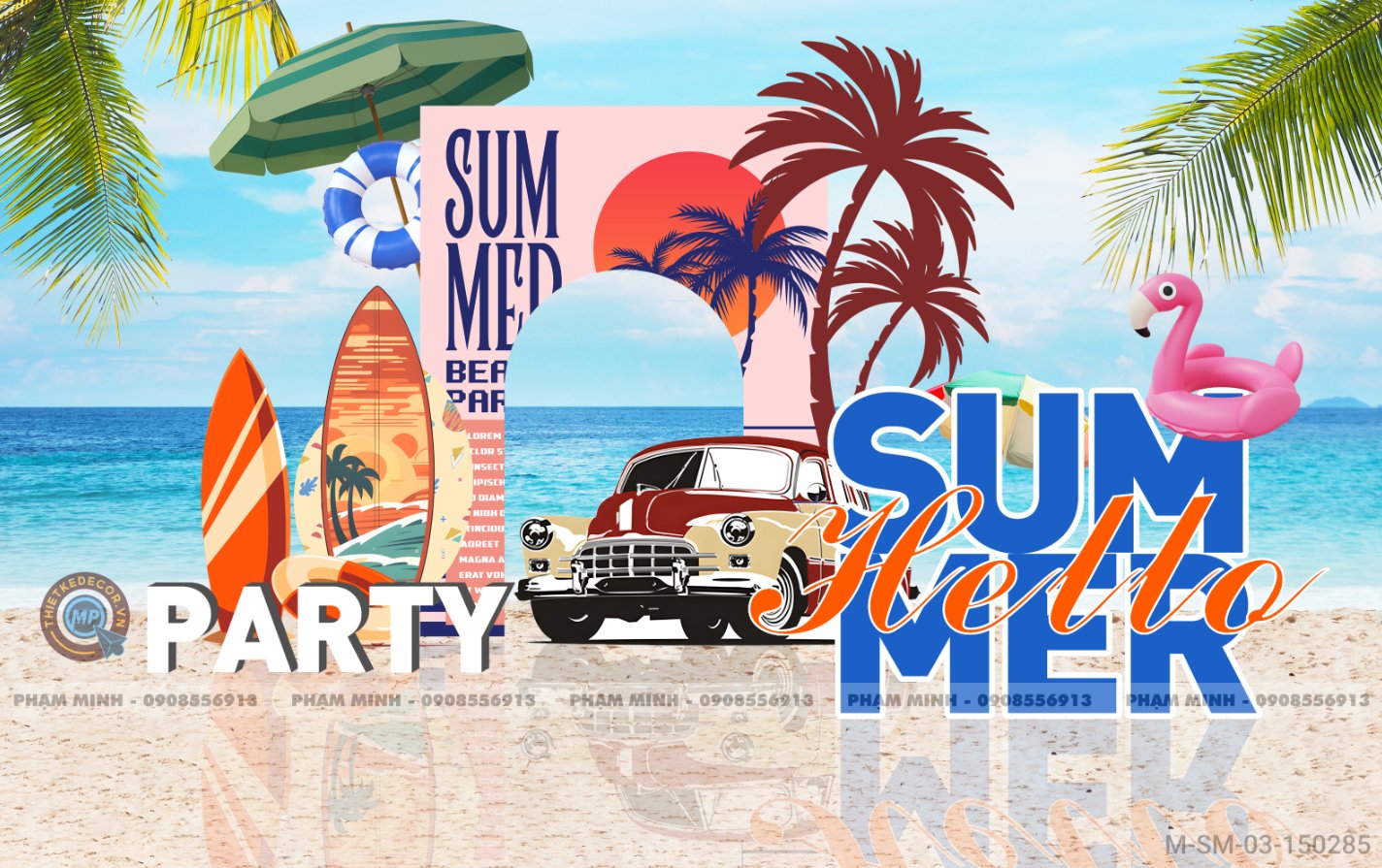 File thiết kế dã ngoài Summer vacation cho học sinh và nhân viên. Photobook Chụp hình bãi biển.