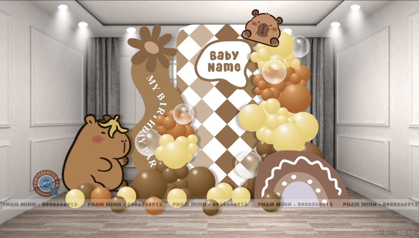 File thiết kế sinh nhật chủ đề Capybara cute dễ thương đáng yêu.