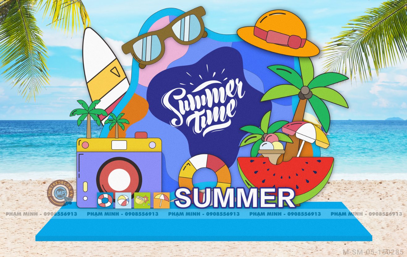 File thiết kế dã ngoài Summer vacation cho học sinh và nhân viên. Photobook Chụp hình bãi biển.