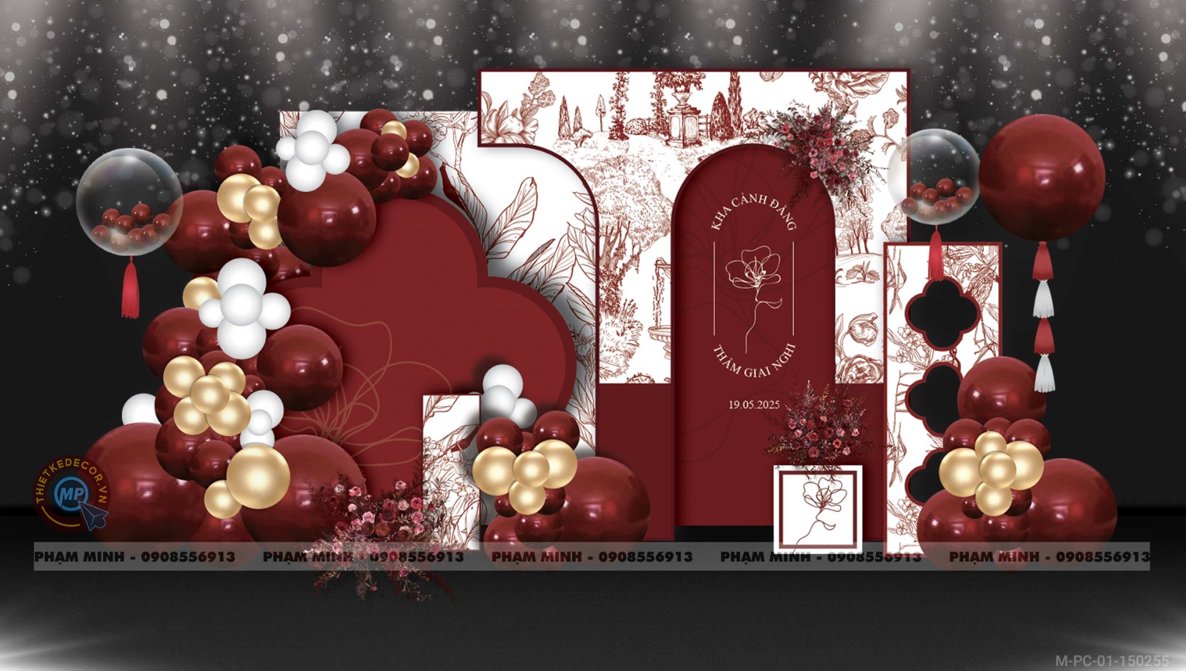 File thiết kế Photobook checkin Cưới tone đỏ sang trọng, hiện đại, đẹp mắt.