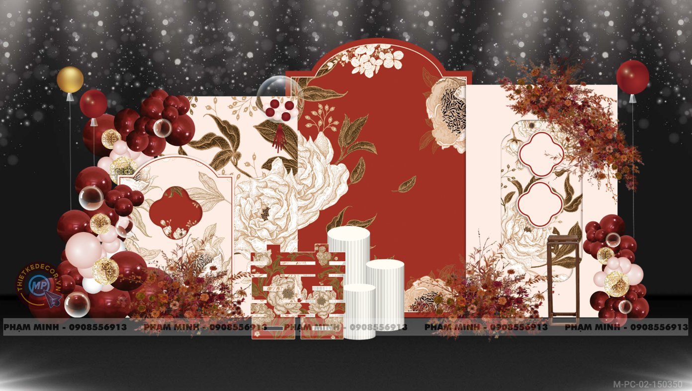 File thiết kế Photobook checkin Cưới tone đỏ sang trọng, hiện đại, đẹp mắt.