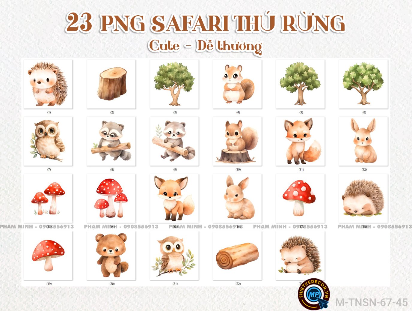 23 PNG Safari sở thú thú rừng hoạt hình màu nước cute dễ thương đáng yêu
