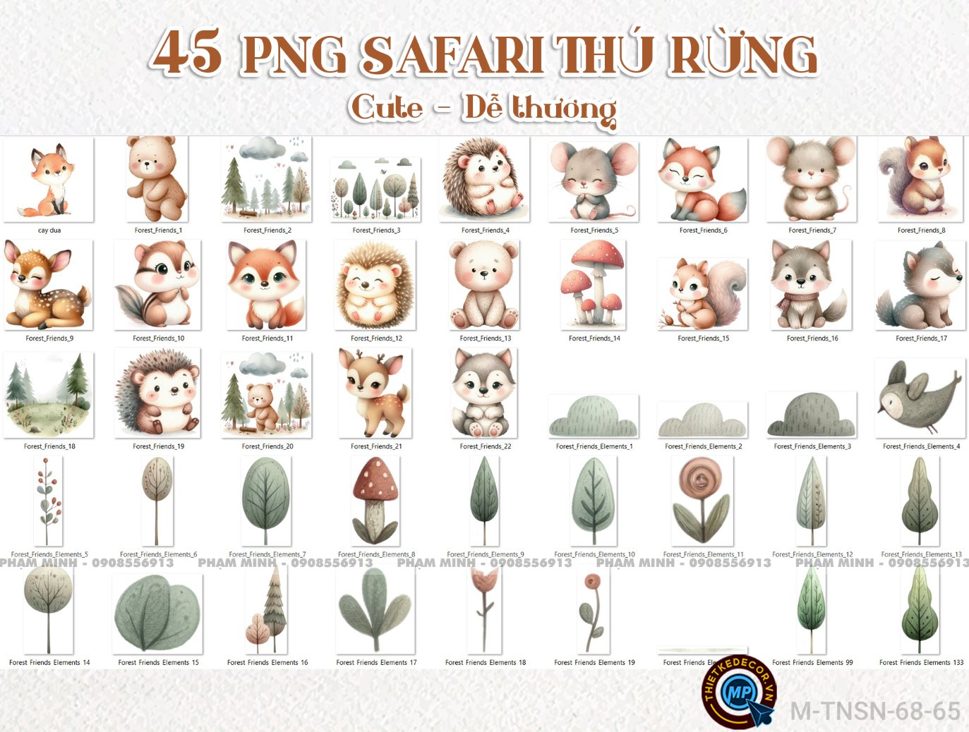 45 PNG Safari sở thú thú rừng hoạt hình màu nước cute dễ thương đáng yêu