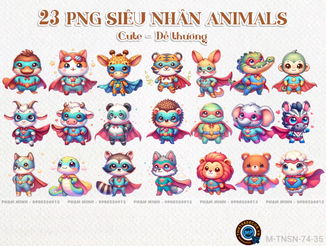 23 PNG Siêu Nhân Animals cute dễ thương đáng yêu [DEAL 35K]