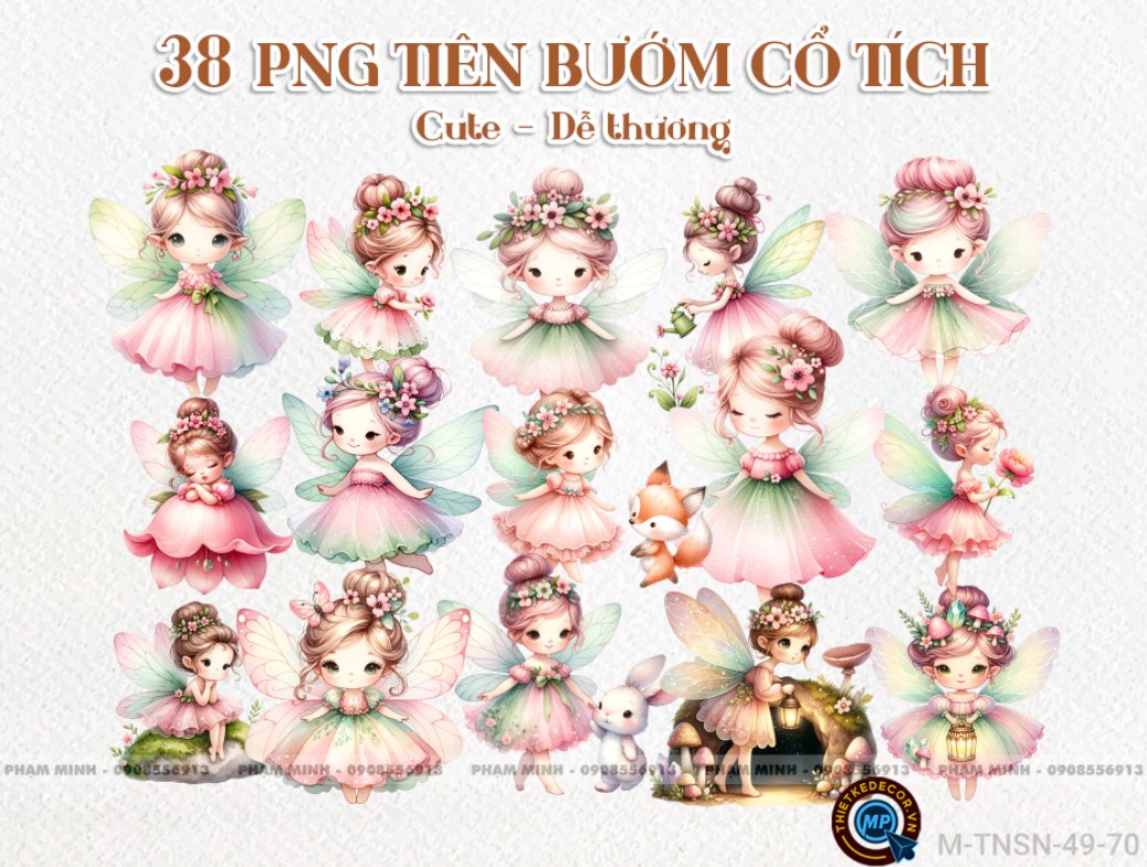 38 PNG Tiên bướm cổ tích Etsy cute dễ thương đáng yêu 300ppi tách nền nét căng.