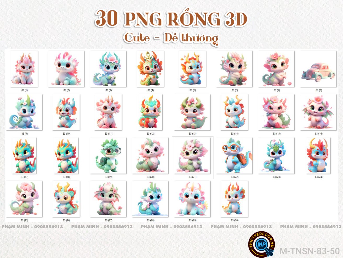 30 PNG Rồng 3d cute dễ thương đáng yêu tách nền