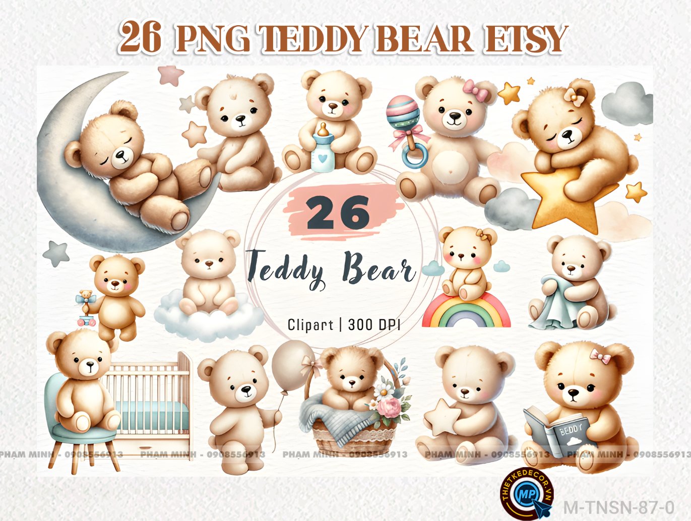 26 PNG gấu Teddy dễ thương cute đáng yêu tách nền 300ppi nét căng