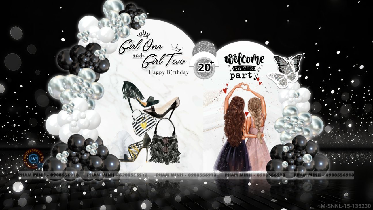 File thiết kế sinh nhật người lớn nữ cho đôi bạn thân xin đẹp sang trọng slay luxury