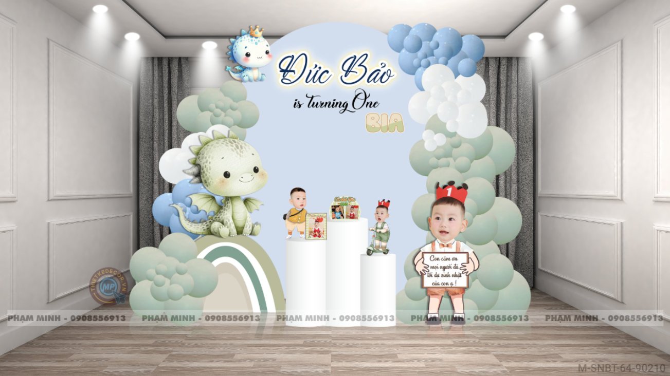 File thiết kế sinh nhật bé trai tuổi rồng cute đáng yêu dễ thương.