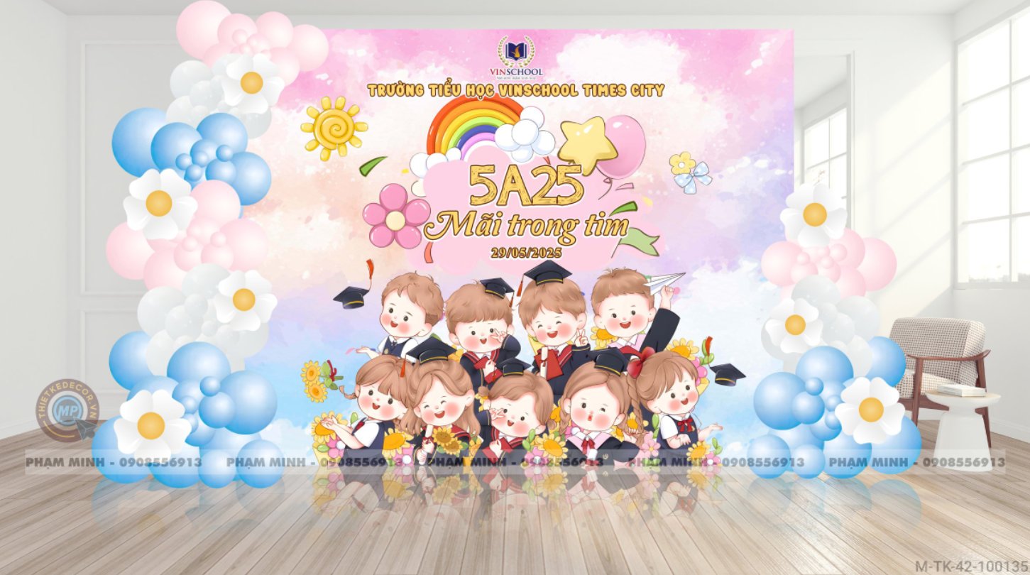 File thiết kế Background tổng kết năm học tốt nghiệp cute dễ thương đáng yêu cho học sinh mầm non, tiểu học