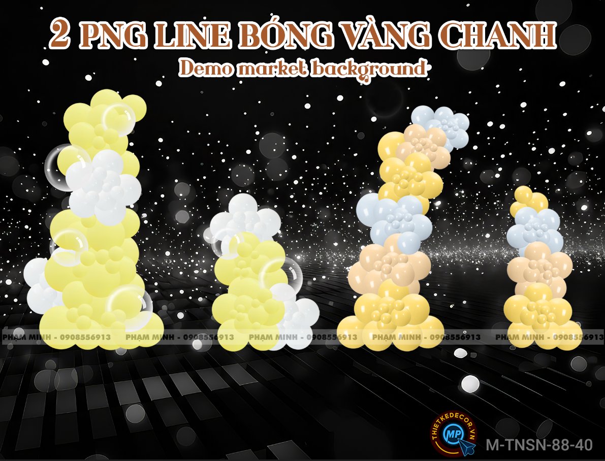 2 PNG Line bóng tone VÀNG CHANH dùng demo market và background sinh nhật, sự kiện,...