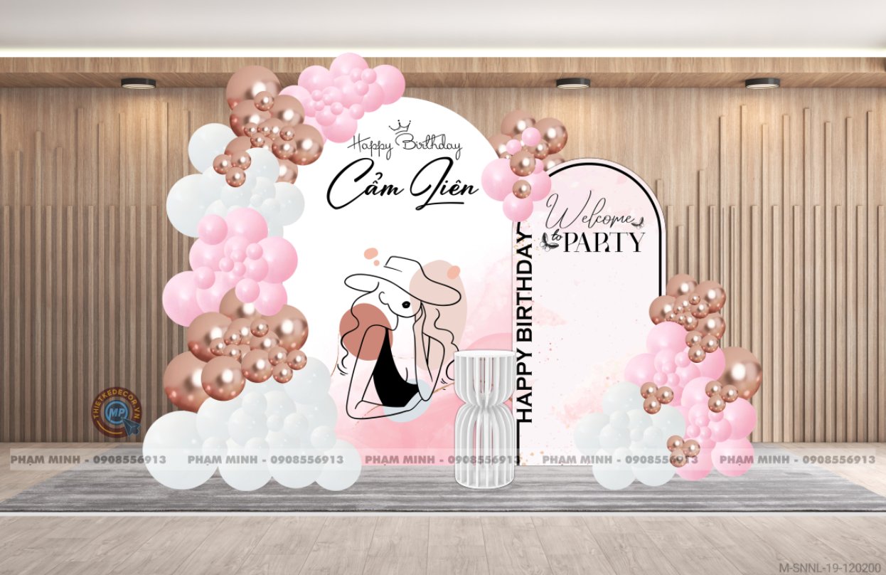 File thiết kế sinh nhật người lớn nữ sang trọng trẻ trung hot trend tone hồng