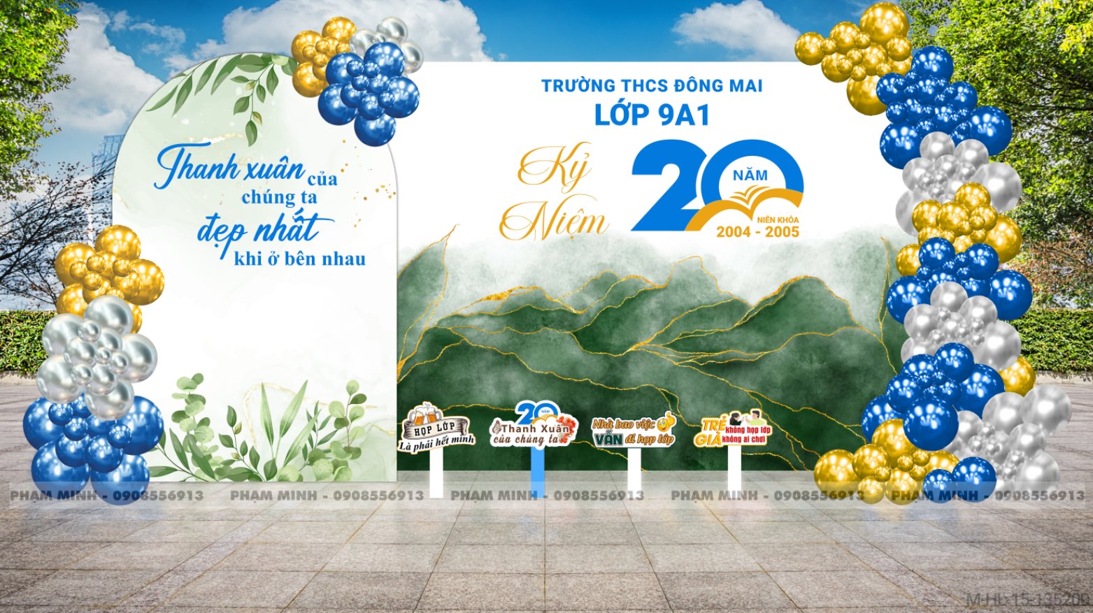 File thiết kế Background Họp lớp họp khóa kỷ niệm Trở về thanh xuân