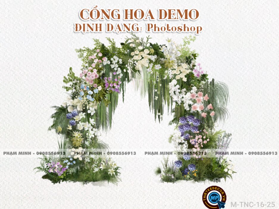 Cổng hoa cưới Demo có thể bóc tách chi tiết định dạng Photoshop