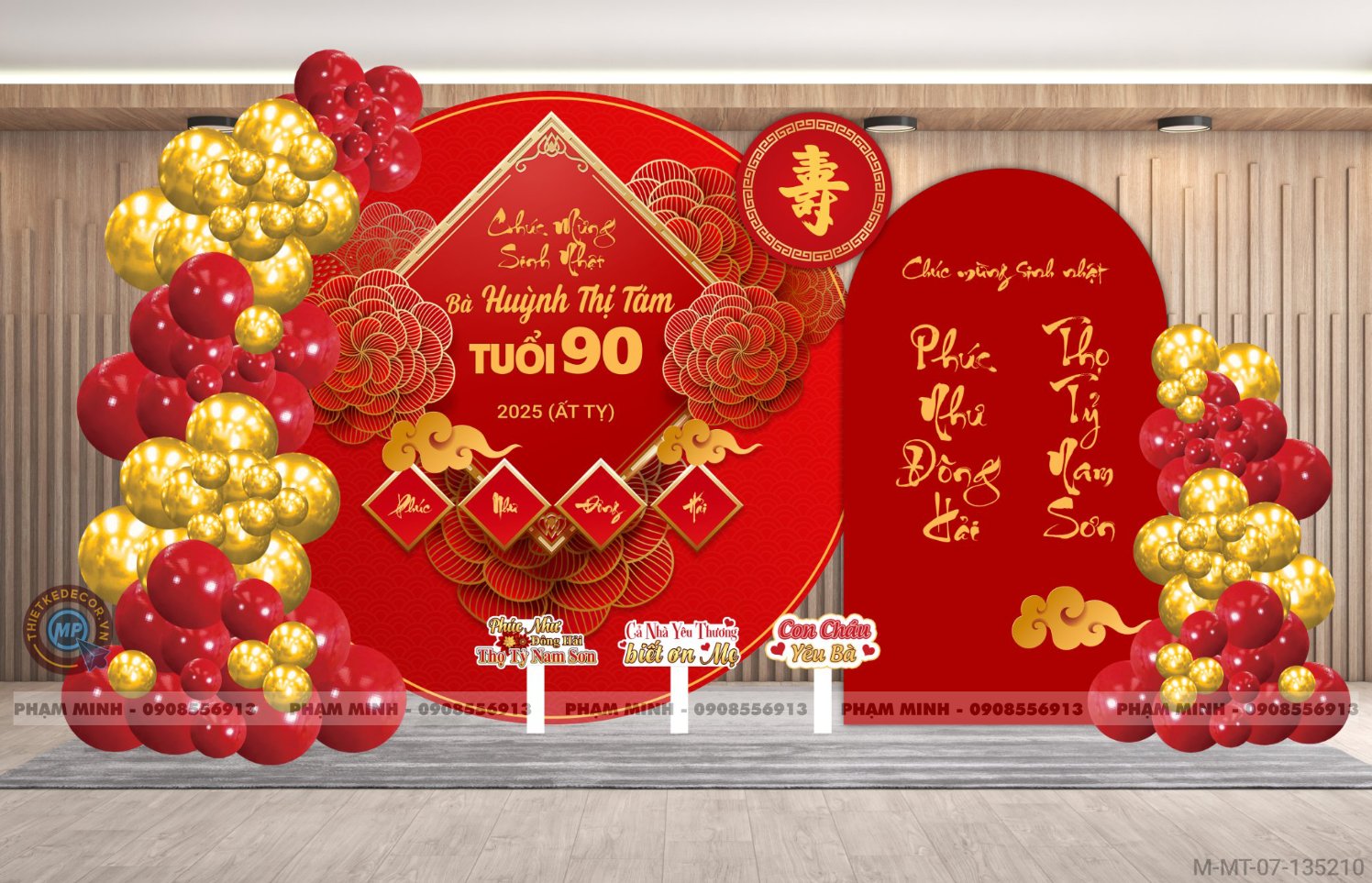 File thiết kế Market tiệc mừng thượng thọ sang trọng hiếu kính.