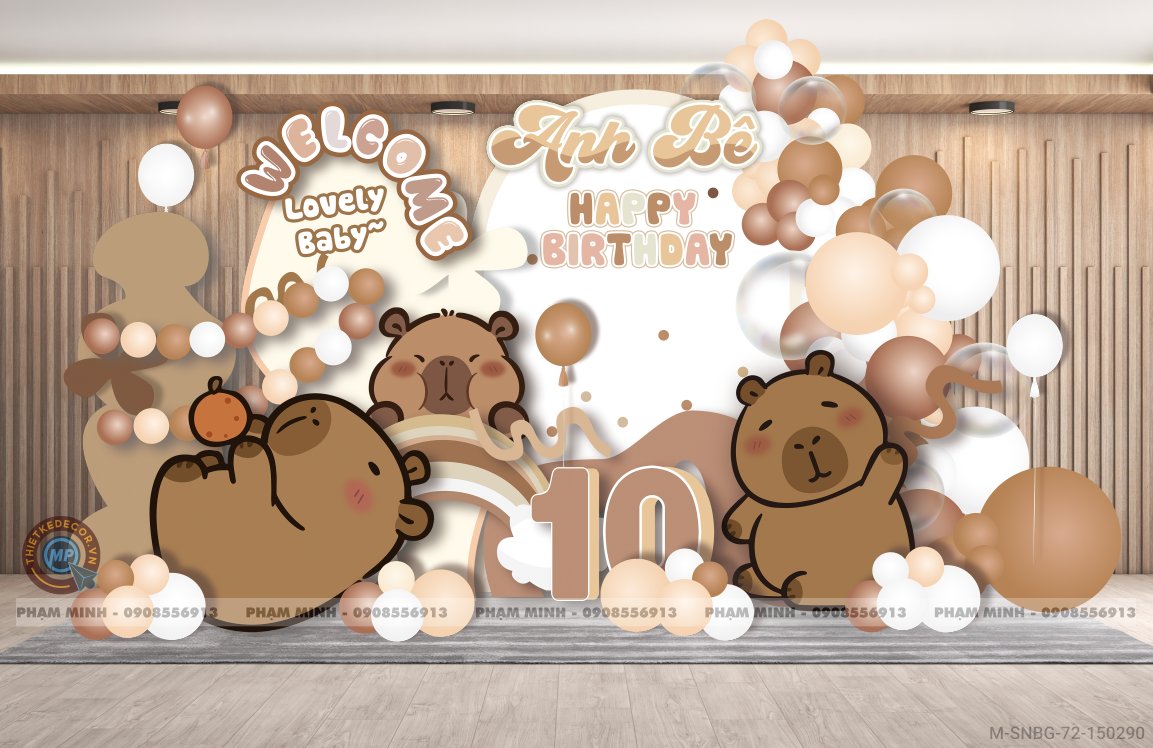 File thiết kế sinh nhật chủ đề Capybara cute dễ thương đáng yêu.