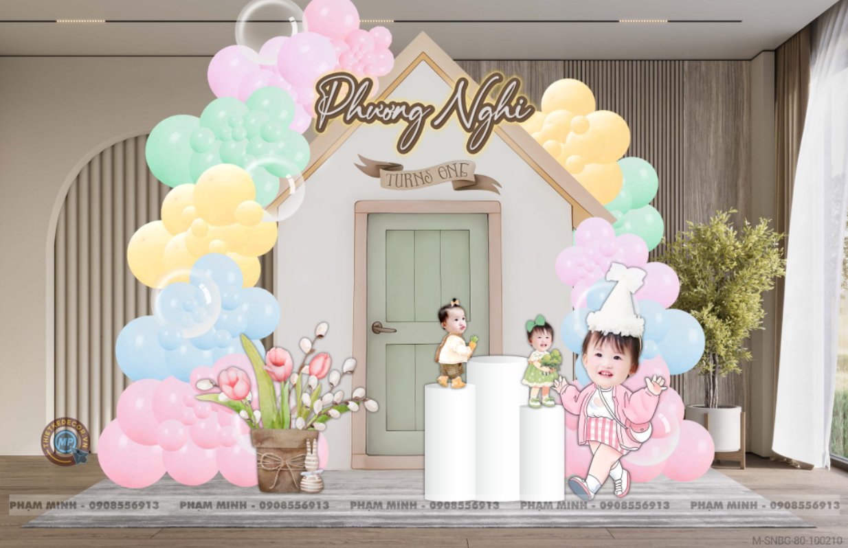 File thiết kế sinh nhật bé gái cute đáng yêu