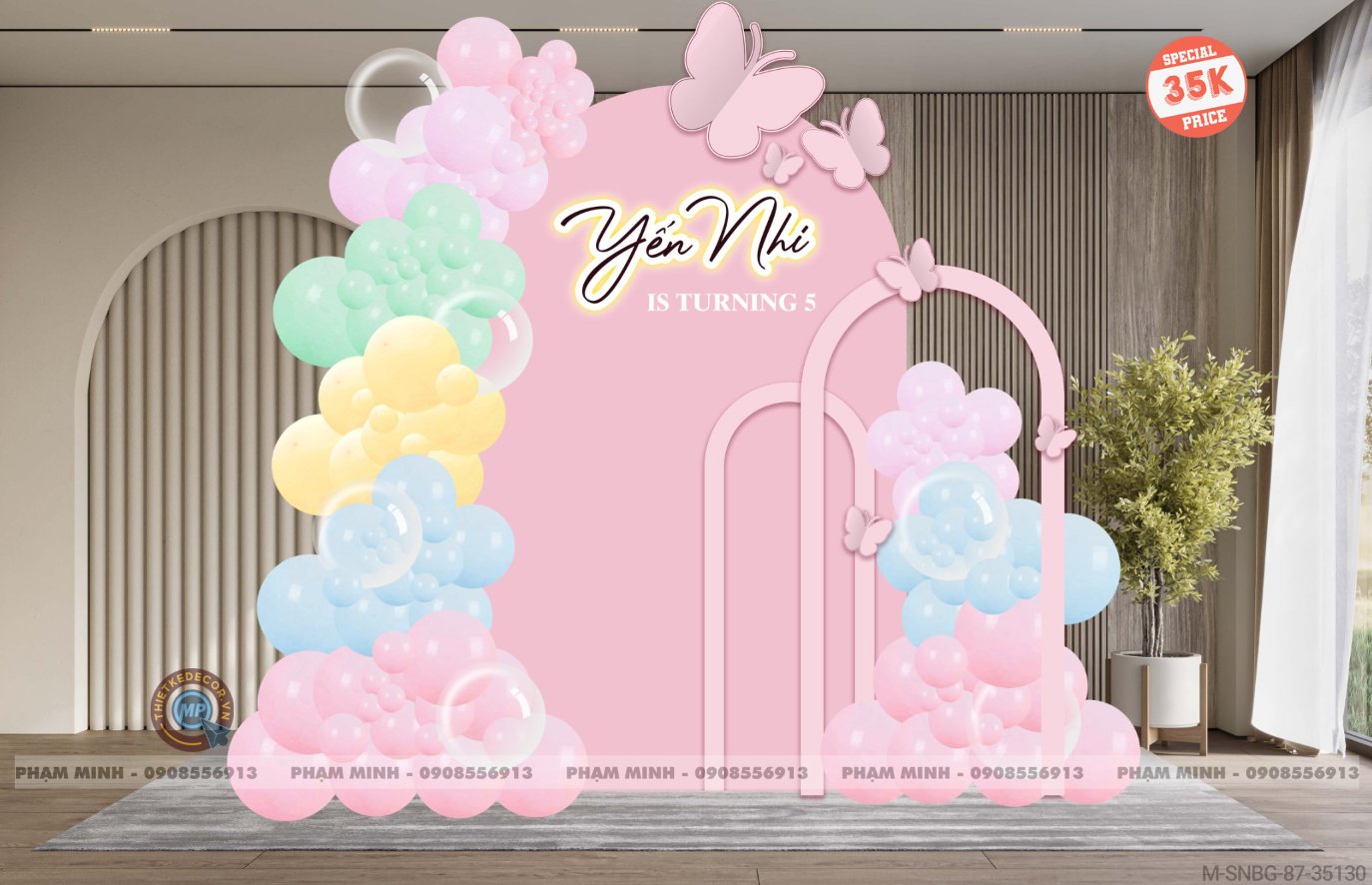 File thiết kế sinh nhật bé gái Tone Pastel cute dễ thương.