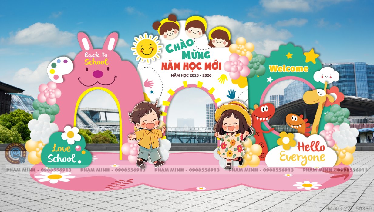 File thiết kế background khai giảng chào mừng năm học mới 2025 - 2026 sang trọng, dễ thương, đáng yêu