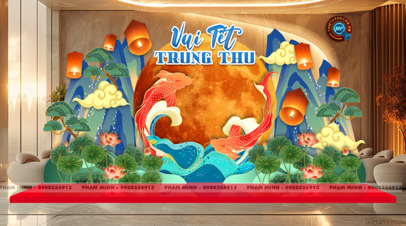 File thiết kế Trang trí Trung Thu đại sảnh Mall, Chung cư, Nhà Hàng, Khách Sạn Sang trọng