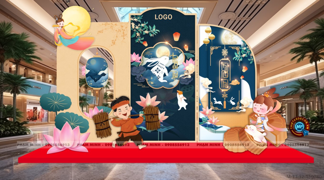 File thiết kế Trang trí Trung Thu đại sảnh Mall, Chung cư, Nhà Hàng, Khách Sạn Sang trọng