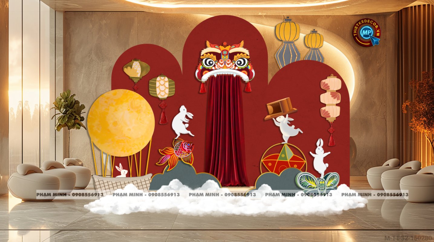 File thiết kế Trang trí Trung Thu đại sảnh Mall, Chung cư, Nhà Hàng, Khách Sạn Sang trọng