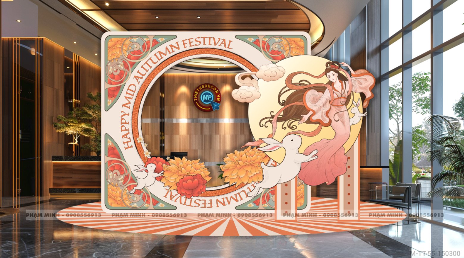 File thiết kế decor trang trí trung thu phong cách cổ điển sang trọng cho nhà hàng, khách sạn, siêu thị, công ty,...
