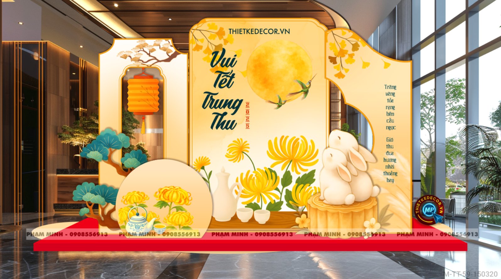 File thiết kế Trang trí Trung Thu đại sảnh Mall, Chung cư, Nhà Hàng, Khách Sạn Sang trọng trọng, đáng yêu