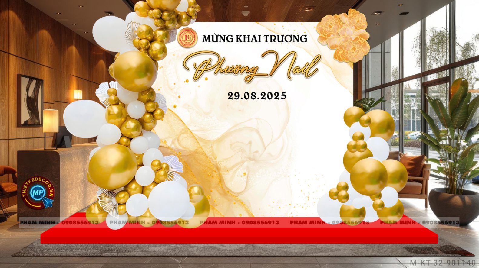 File thiết kế background khai trương công ty tone đỏ vàng sang trọng luxuryFile thiết kế background khai trương Beauty & Spa tone vàng sang trọng luxury