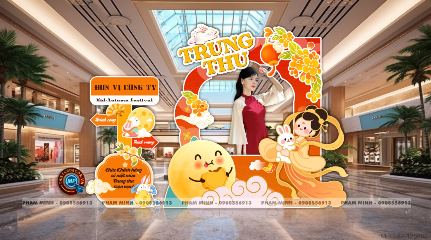 Khung Checkin trang trí trung thu 2025 sang trọng, dễ thương, đáng yêu