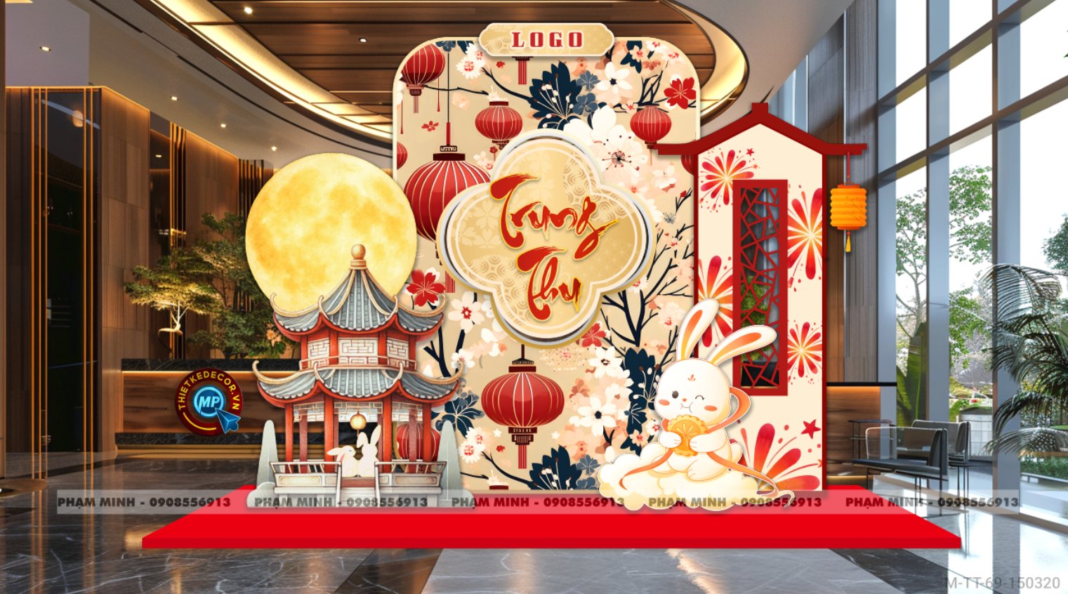 File thiết kế Trang trí Trung Thu đại sảnh Mall, Chung cư, Nhà Hàng, Khách Sạn Sang trọng trọng, đáng yêu