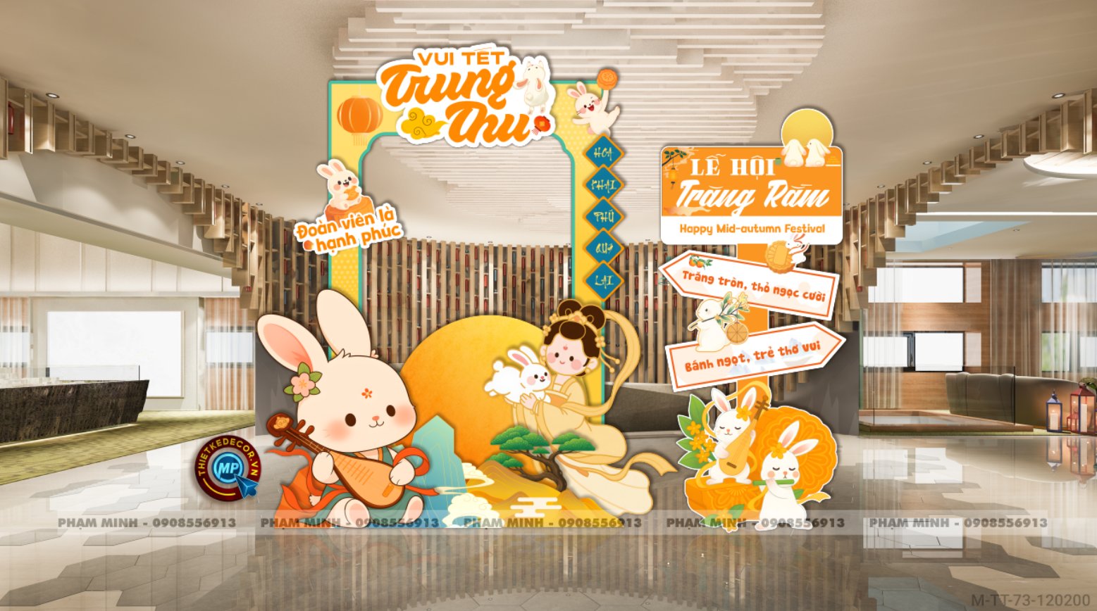 Khung Checkin trang trí trung thu 2025 sang trọng, dễ thương, đáng yêu