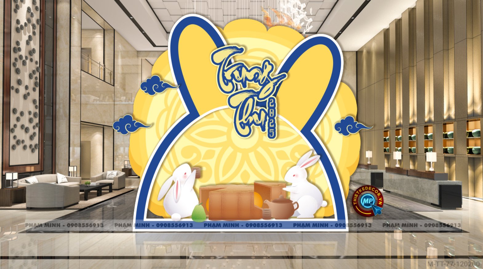 File thiết kế Trang trí Trung Thu đại sảnh Mall, Chung cư, Nhà Hàng, Khách Sạn Sang trọng trọng, đáng yêu